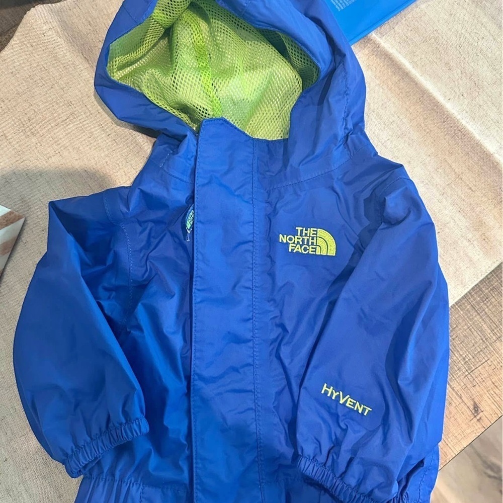 The North Face Kids Blue Jacket with Lime Accents